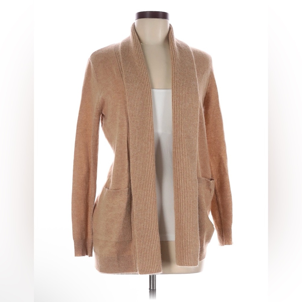 Lord & Taylor 100% Cashmere Women's Tan Open Front Sweater NWOT Petite Small